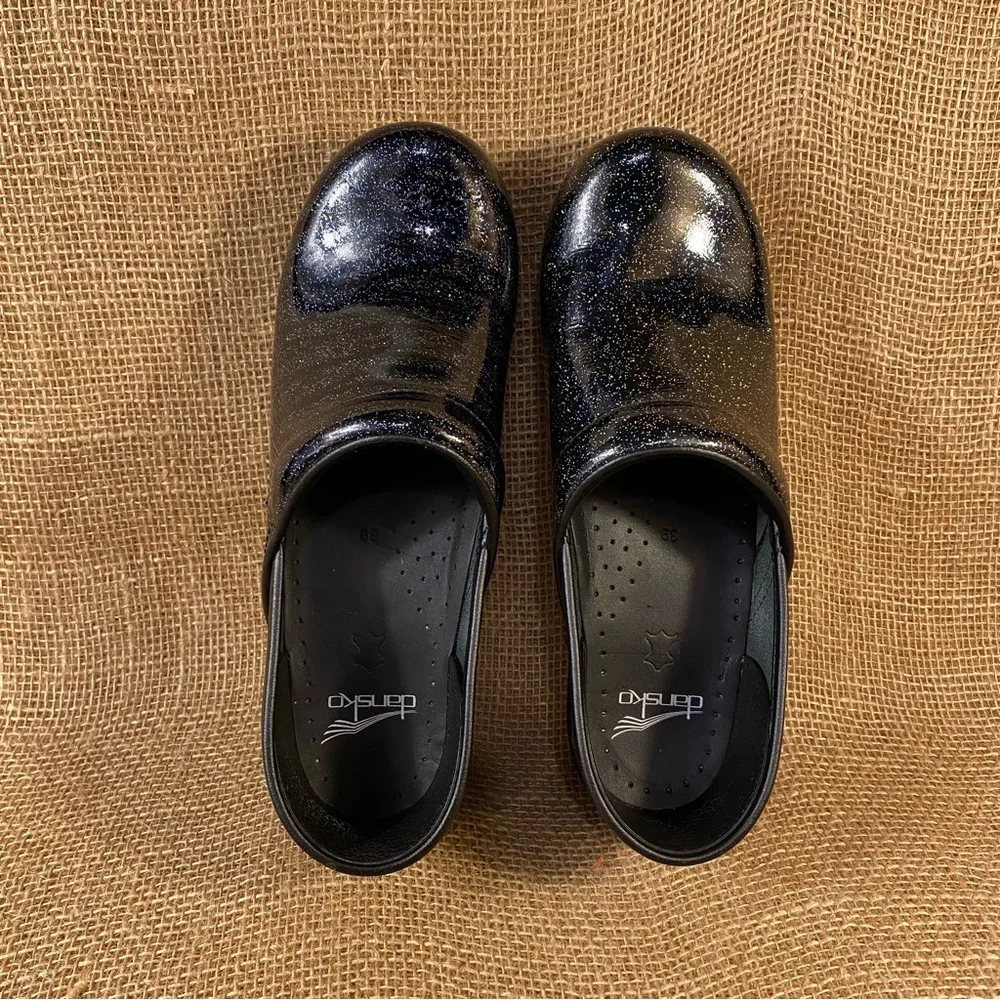 Dansko clogs black with sparkles leather professional womens size 8.5 EU 39 - Picture 9 of 13